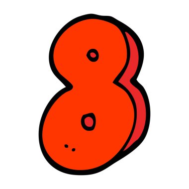 çizilmiş doodle tarzı çizgi film sayısı sekiz el