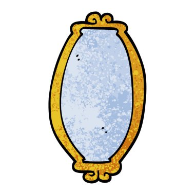 Grunge dokulu illüstrasyon karikatür ayna