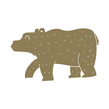 ayı düz renkli çizimi