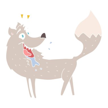 düz renkli çizimi kurt