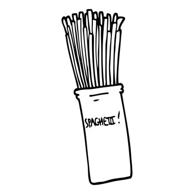 çizim karikatür kavanoz spagetti