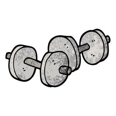 Grunge dokulu illüstrasyon karikatür çift dambıl