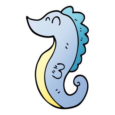 çizgi film doodle deniz atı