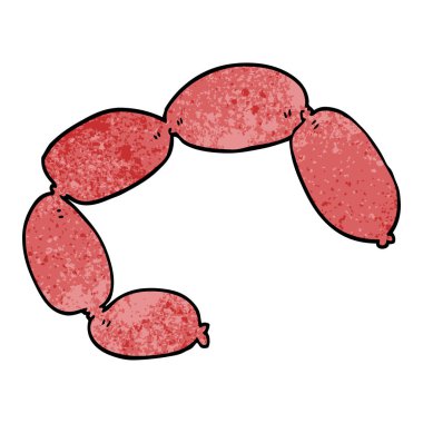Beyaz arka plan üzerinde izole karikatür doodle sosis