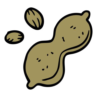 çizgi film doodle fıstık ve kabuk