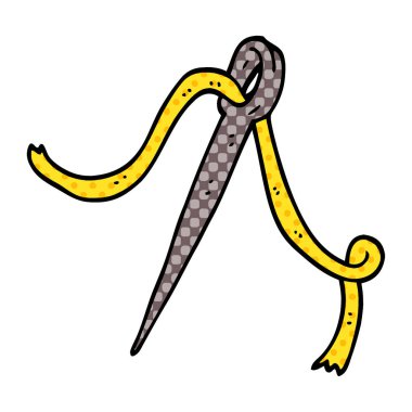 çizgi film doodle iğne ve iplik