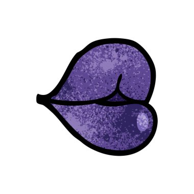 çizgi film doodle mor dudaklar