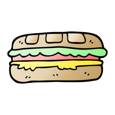 vektör degrade illüstrasyon karikatür lezzetli sandviç