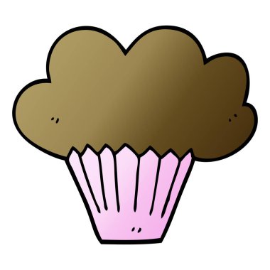çizgi film doodle cupcake illüstrasyon