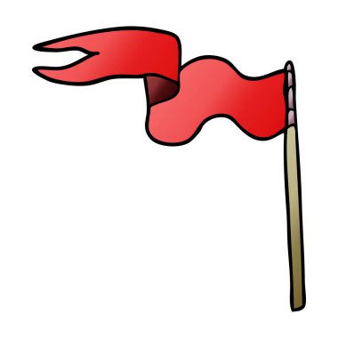 çizgi film doodle bayrak beyaz arka plan üzerinde