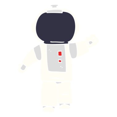 çizgi film doodle yürüyen astronot