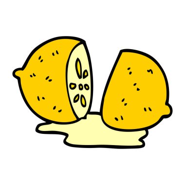 limon dilimli karikatür doodle