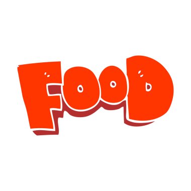 düz renk illüstrasyon kelime gıda