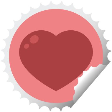 kalp sembol grafik vektör çizim yuvarlak etiket damga