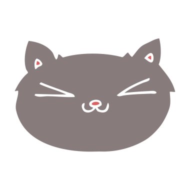 mutlu düz renk stil karikatür kedi