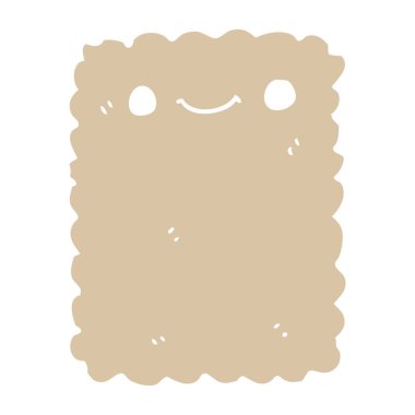 düz renk tarzı çizgi film bisküvi