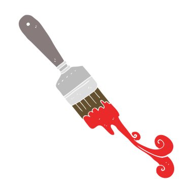 damlayan boya fırçası düz renkli çizimi