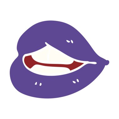 çizgi film doodle mor dudaklar