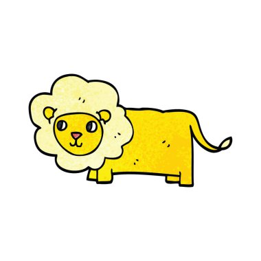 çizgi film doodle mutlu aslan