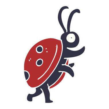 çizgi film doodle bug, renkli vektör çizim