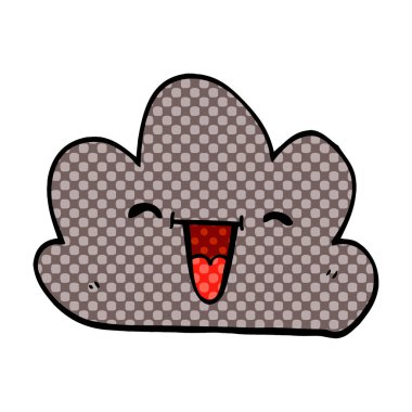 çizgi film doodle mutlu gri bulut