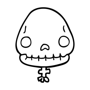 çizgi çizme çizgi film halloween kafatası