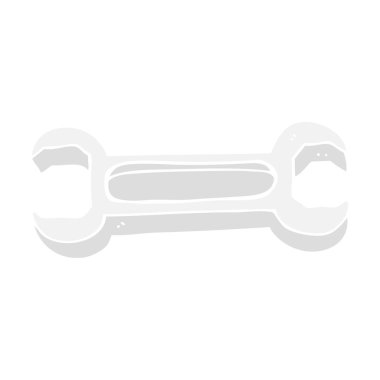 Somun anahtarı düz renkli çizimi