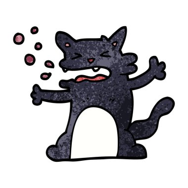 çizgi film doodle hiccuping kedi