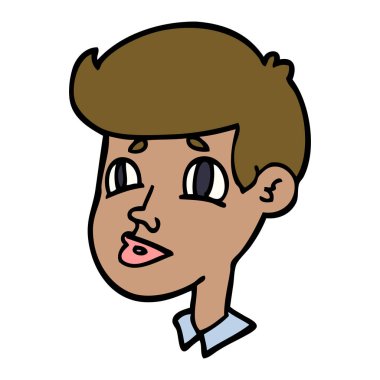 çizgi film doodle bir çocuk yüz