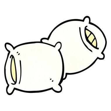 çizgi film doodle yastık illüstrasyon