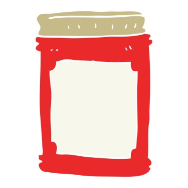 düz renk illüstrasyon, reçel kavanozu