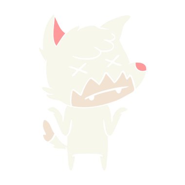 düz renk tarzı çizgi film ölü fox