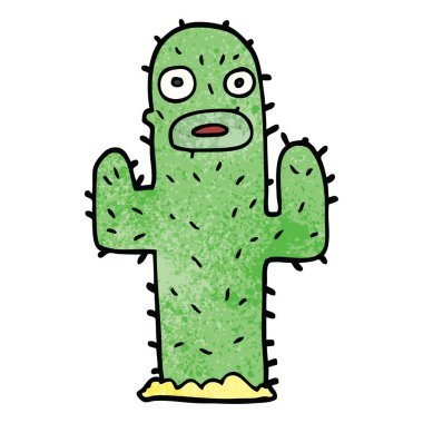 kaktüs, vektör, illüstrasyon karikatür doodle