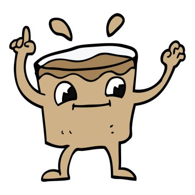 çizgi film doodle kahve atış