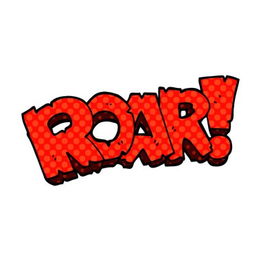 Doodle kükreme işareti karikatür