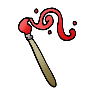 çizgi film doodle boya fırçası