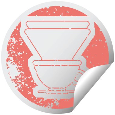 sıkıntılı etiket simge tasarlamak bir kahve Kupası