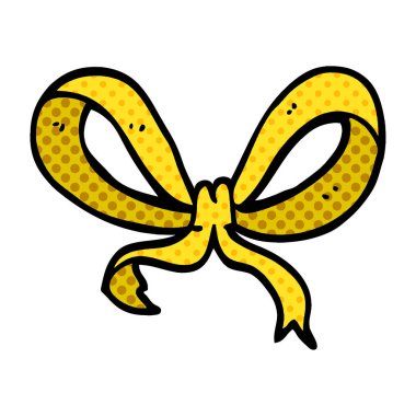 karton Sarı kurdele vektör çizim