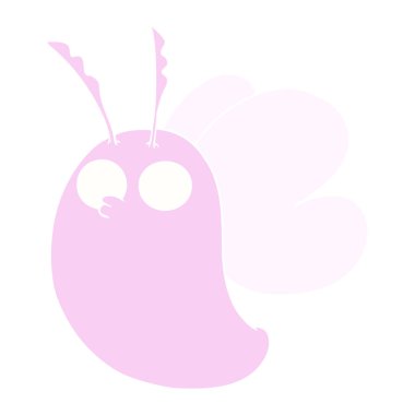 komik düz renk stil karikatür kelebek