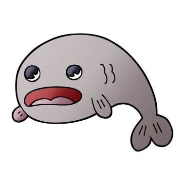 çizgi film doodle bir balık