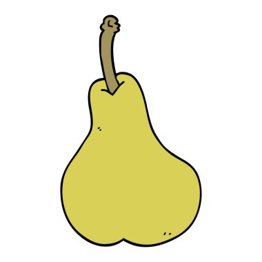 bir armut karikatür doodle