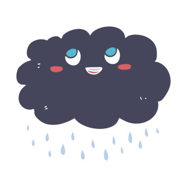 raincloud düz renkli çizimi