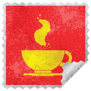 Etiket soyma kahve Meydanı fincan sıcak