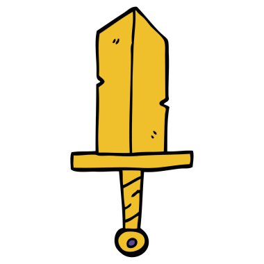 çizgi film doodle altın hançer