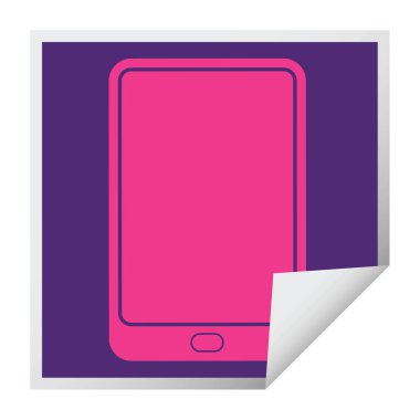 tablet bilgisayar vektör çizim kare Etiket soyma