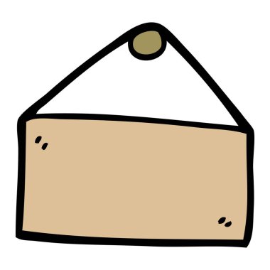 çizgi film boş işareti asılı doodle