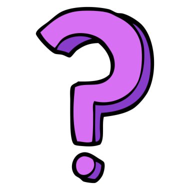 çizgi film doodle soru işareti