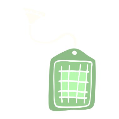 çizgi film doodle yeşil çay dize çanta