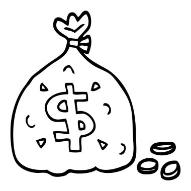 çizim karikatür çanta dolar