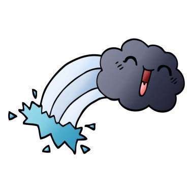 çizgi film doodle gökkuşağı yağmur bulutu